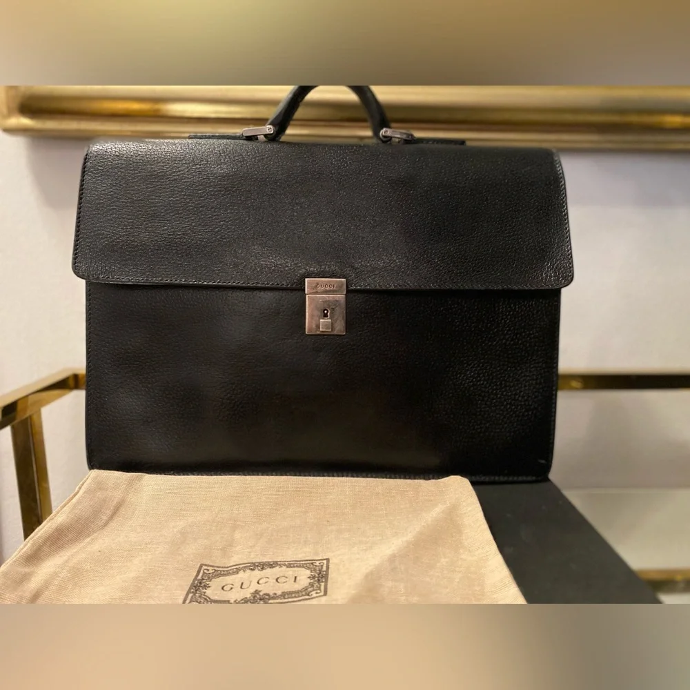 Gucci leather briefcase